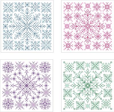 Snowflake Biscornu Ornaments