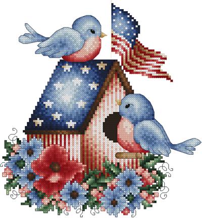 Patriotic Love Birds