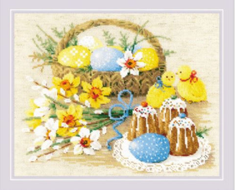 Easter Still Life with Chickens