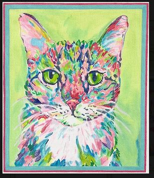 Calico Cat on Light Green