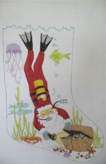 Diver Santa Stocking