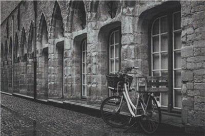 Bike on Cobbled Street