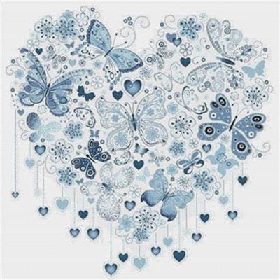 Butterfly Heart - Hamptons Blue