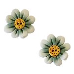 Button - Slate Blue Blossom Medium Set of 2