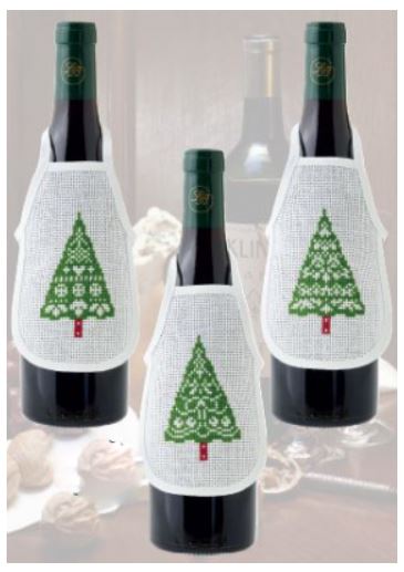 Christmas Tree Bottle Aprons (3 designs)