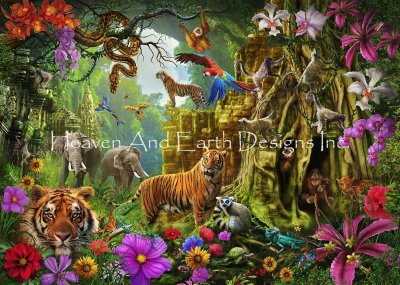Dark Jungle Temple and Tigers - Ciro Marchetti