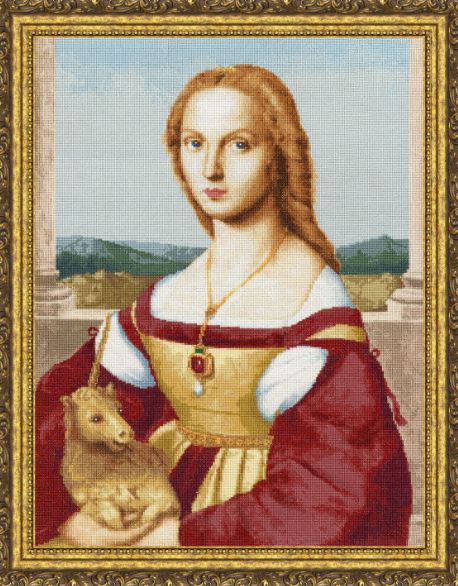 Young Woman with Unicorn