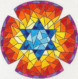 Kippah - Stained Glass/Star of David