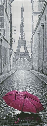 Pink Umbrella in Paris (Crop)