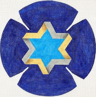 Kippah - Gold Silver/Star of David