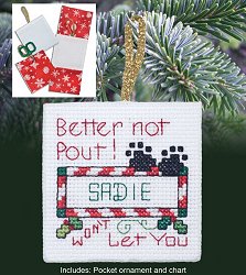 Christmas Pocket Ornament - Better Not Pout!