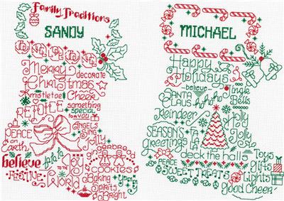 Mr and Mrs Holiday Stockings - Ursula Michael