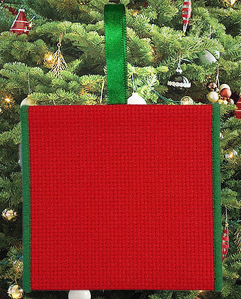 Banded Ornament -  14ct Red Aida w/Green Trim