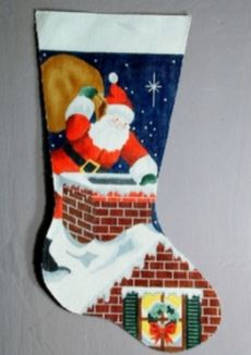Santa on Housetop Stocking