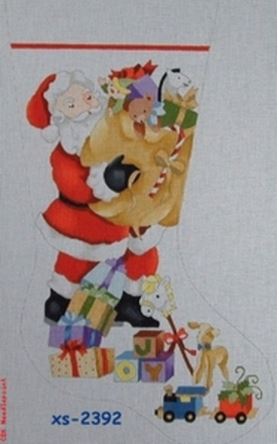 Santa w/Joy Blocks Stocking