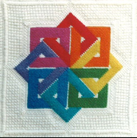Rainbow Interlocking Squares
