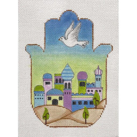 Pastel Hamsa w/Dove