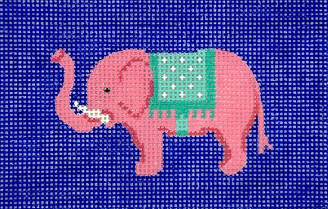 Passport Cover Insert - Pink Elephant on Bright Blue