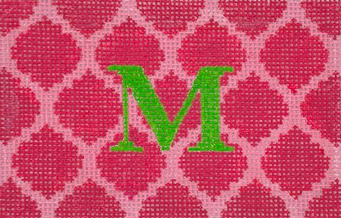 Passport Cover Insert - Quatrefoils w/Green Letter