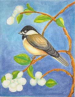 Chickadee w/Spring Blossoms