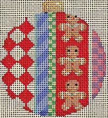 Gingerbread/Jolly Stripe Ball Ornament