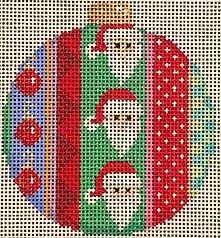 Santa/Jolly Stripe Ball Ornament