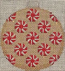 Peppermints on Gold Ball Ornament