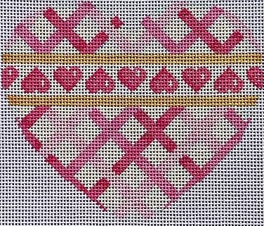 Diagonal Woven/Hearts Heart