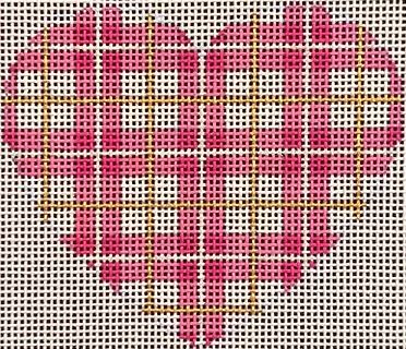 Pink/Gold Plaid Heart