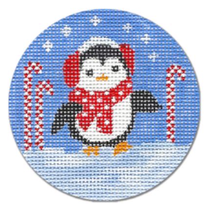 Penguin/Red Dotted Scarf/Candy Canes
