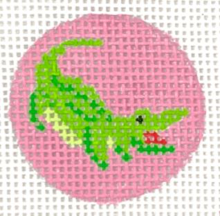 Key Ring Insert - Green Gator/Pink