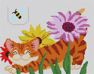 Kitty and Flowers Tooth Fairy Pillow