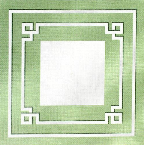 Green Greek Key Pillow