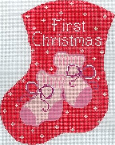 First Christmas  - Pink Booties