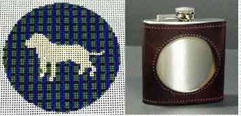 Flask - Yellow Lab on Plaid