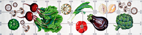 Table Runner Veggies on Tile
