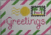 Pink and Green Greetings Insert  