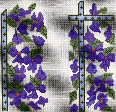 Violets Eyeglass Case/Ivory