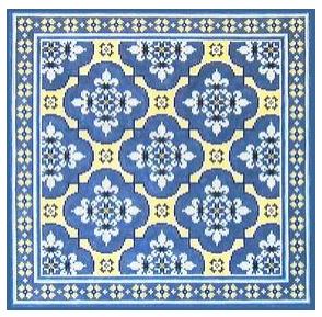 French Lace Blue/Yellow