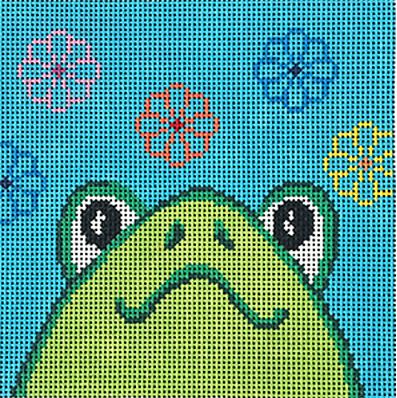 Frog Face on Aqua