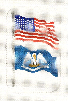 Louisiana and USA Flags