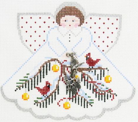 Christmas Cardinals Angel w/Charms