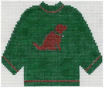 Green Sweater w/Chocolate Lab Ornament