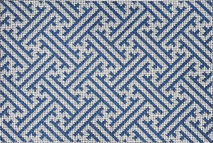 Navy/White Fretwork Clutch