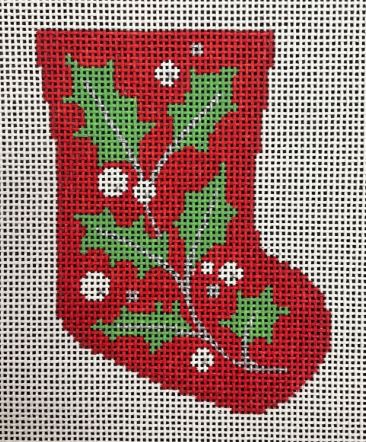 Holly Leaf Mini Stocking