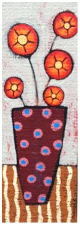 Flowers in Maroon Vase