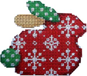 Snowflakes on Red Christmas Bunny