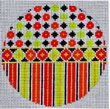 Red/Green w/ Black and White - Round
