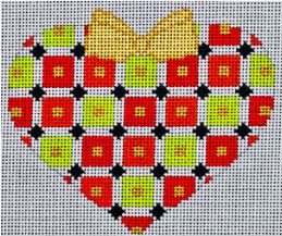 Red/Green w/ Black and White - Heart