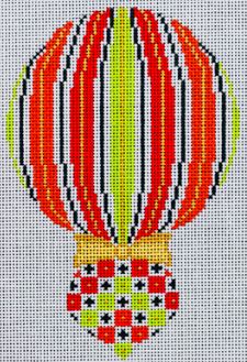 Red/Green w/ Black and White - Stripe Ornament